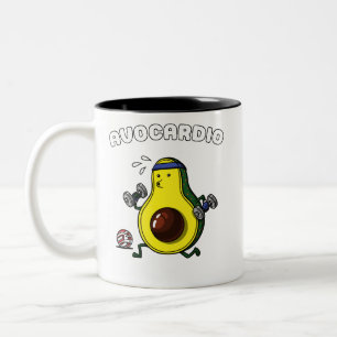Avocado Vegan Fitness Cardio Workout Oefening Tweekleurige Koffiemok