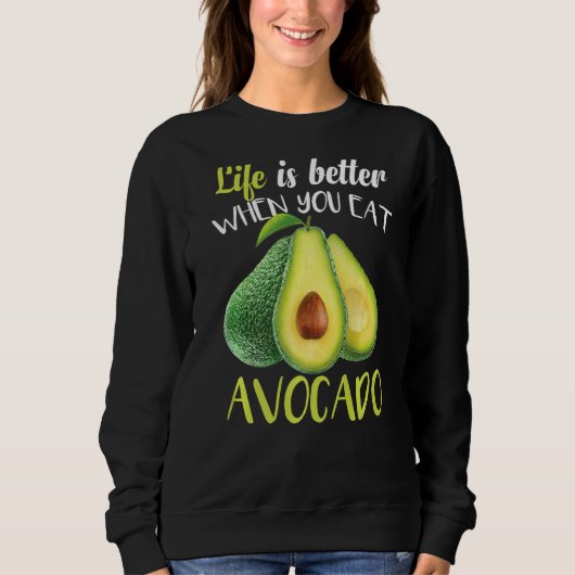 Avocado Vegan Vegetarisch Guacamole Trui (Voorkant)