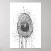 Avocado Vegetable Grey Poster (Voorkant)