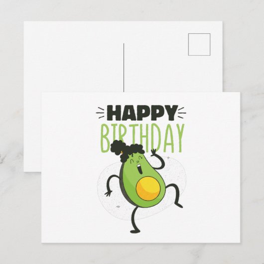 AVOCADO VERJAARDAG BRIEFKAART (Voorkant / Achterkant)