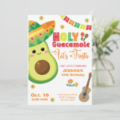Avocado Verjaardag Fiesta Party Kinder Groen Rood Kaart (Staand voorkant)