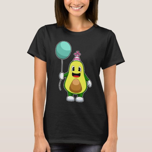 Avocado Verjaardagsballon T-shirt (Voorkant)