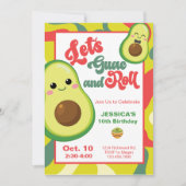 Avocado Verjaardagsfeestje Kinder Groene Rode Verj Kaart (Voorkant)