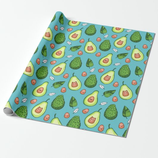 Avocado-verpakkingspapier Cadeaupapier (Uitgerold)