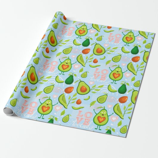 Avocado-verpakkingspapier Cadeaupapier (Uitgerold)