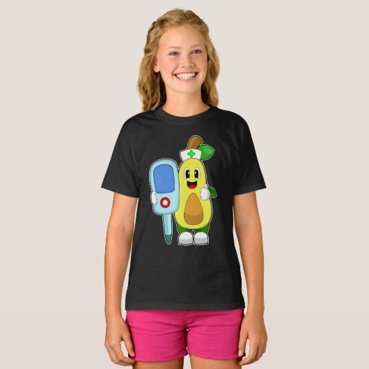 Avocado Verpleegkundige Koorts Thermometer T-shirt (Voorkant volledig)