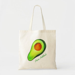 Avocado-verslaafde groene leuke kunst tote bag