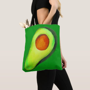 Avocado-verslaafde groene schattige kunst tote bag