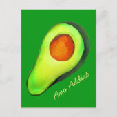 Avocado-verslaving groene schattige kunst briefkaart (Voorkant)