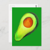 Avocado-verslaving groene schattige kunst briefkaart (Voorkant / Achterkant)