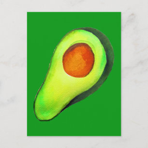 Avocado-verslaving groene schattige kunst briefkaart
