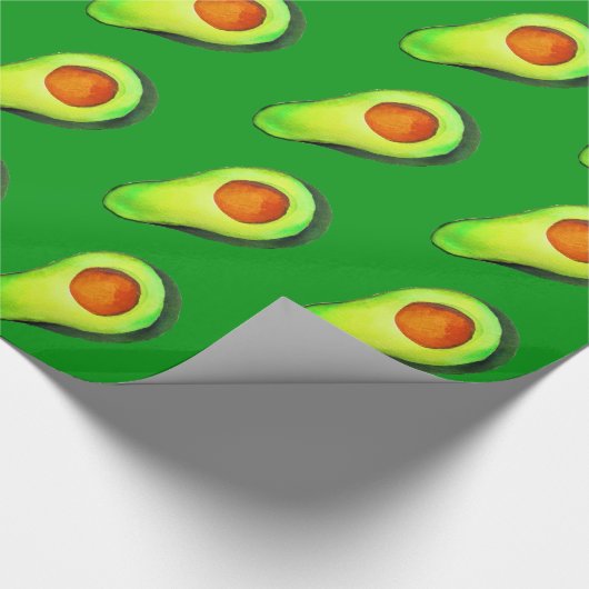 Avocado-verslaving groene schattige kunst cadeaupapier (Hoek)