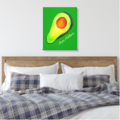 Avocado-verslaving groene schattige kunst canvas afdruk (Insitu (Slaapkamer))