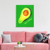 Avocado-verslaving groene schattige kunst canvas afdruk (Insitu (Woonkamer))