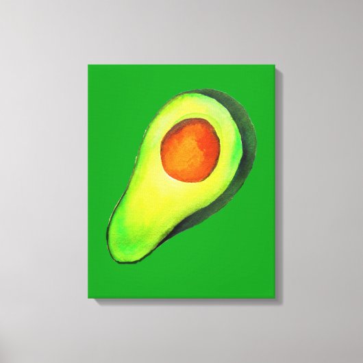 Avocado-verslaving groene schattige kunst canvas afdruk (Voorkant)