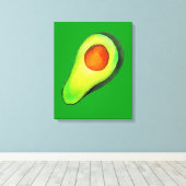 Avocado-verslaving groene schattige kunst canvas afdruk (Insitu (Houten vloer))