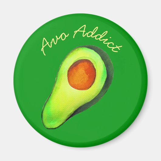 Avocado-verslaving groene schattige kunst magneet (Voorkant)