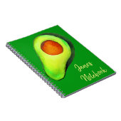 Avocado-verslaving groene schattige kunst notitieboek (Rechterzijde)