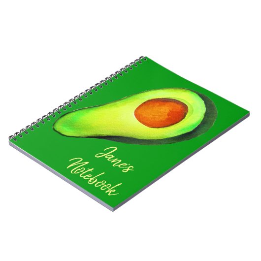 Avocado-verslaving groene schattige kunst notitieboek (Linkerzijde)