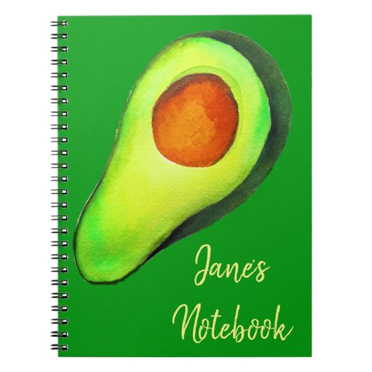 Avocado-verslaving groene schattige kunst notitieboek (Voorkant)