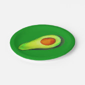 Avocado-verslaving groene schattige kunst papieren bordje (Gekanteld)