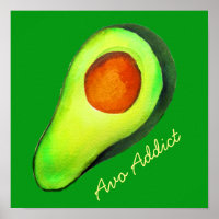 Avocado-verslaving groene schattige kunst