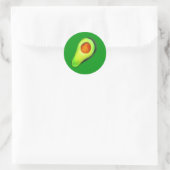 Avocado-verslaving groene schattige kunst ronde sticker (Tas)