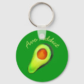Avocado-verslaving groene schattige kunst sleutelhanger (Voorkant)