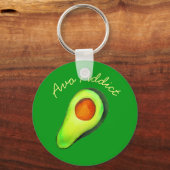 Avocado-verslaving groene schattige kunst sleutelhanger (Voorkant)