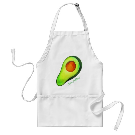 Avocado-verslaving groene schattige kunst standaard schort (Voorkant)