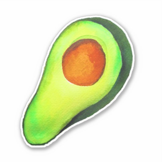Avocado-verslaving groene schattige kunst sticker (Voorkant)