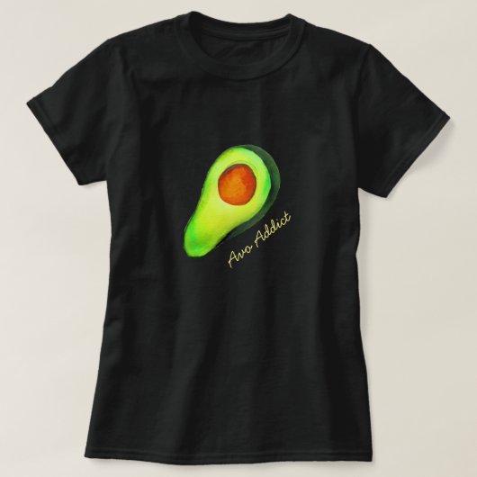 Avocado-verslaving groene schattige kunst t-shirt (Design voorkant)