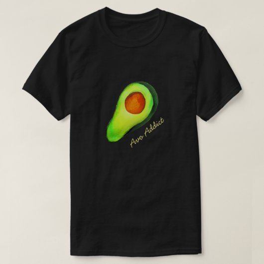 Avocado-verslaving groene schattige kunst t-shirt (Design voorkant)