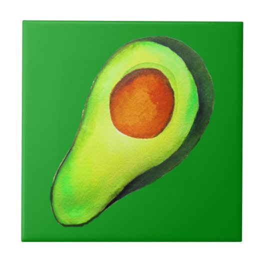 Avocado-verslaving groene schattige kunst tegeltje (Voorkant)
