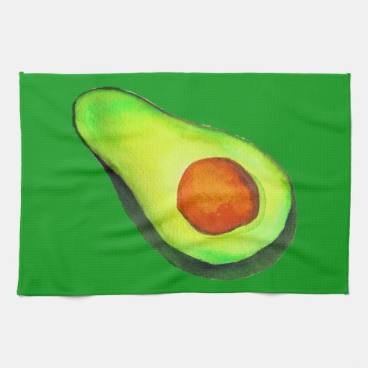 Avocado-verslaving groene schattige kunst theedoek (Horizontaal)