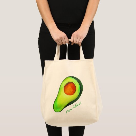 Avocado-verslaving groene schattige kunst tote bag (Voorkant (product))