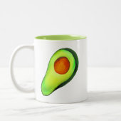Avocado-verslaving groene schattige kunst tweekleurige koffiemok (Links)