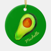 Avocado-verslaving schattig avo-groen keramisch ornament (Voorkant)
