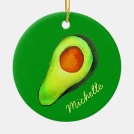 Avocado-verslaving schattig avo-groen keramisch ornament