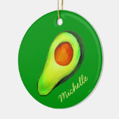 Avocado-verslaving schattig avo-groen keramisch ornament (Links)