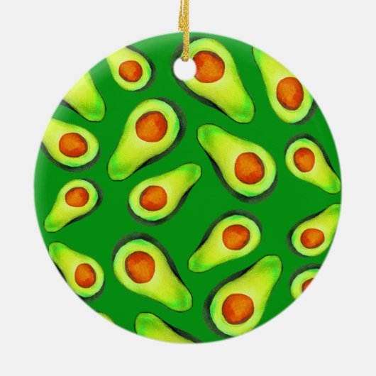 Avocado-verslaving schattig avo-groen keramisch ornament (Achterkant)