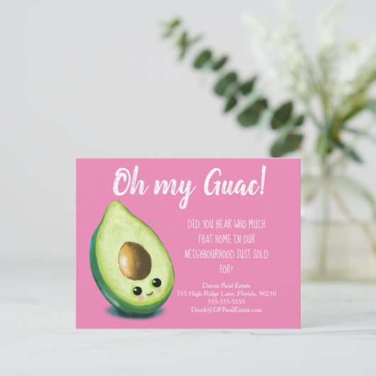 avocado verwijzing vastgoedmarketing verkoop briefkaart (Staand voorkant)
