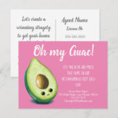 avocado verwijzing vastgoedmarketing verkoop briefkaart (Voorkant / Achterkant)