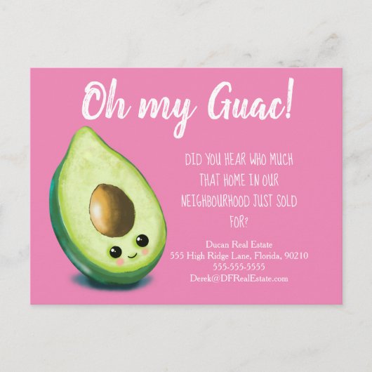 avocado verwijzing vastgoedmarketing verkoop briefkaart (Voorkant)