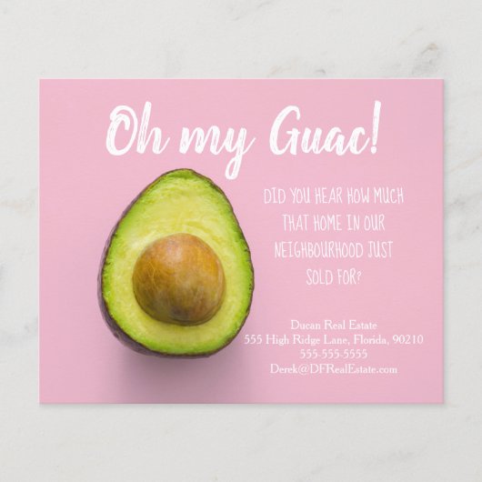 avocado verwijzing vastgoedmarketing verkoop postc flyer (Voorkant)