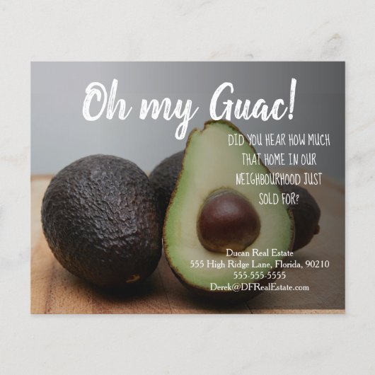 avocado verwijzing vastgoedmarketing verkoop postc flyer (Voorkant)