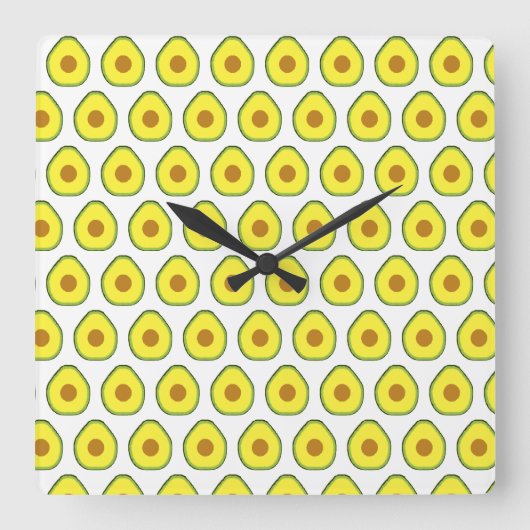 Avocado Vierkante Klok (Voorkant)