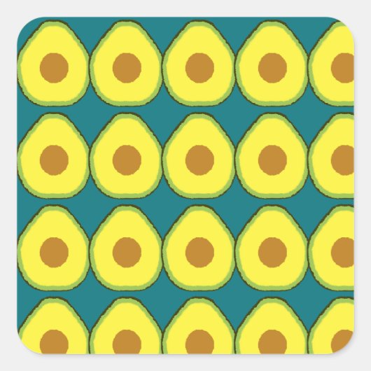 Avocado Vierkante Sticker (Voorkant)