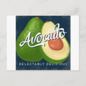 Avocado Vintage Fruit Label Retro Briefkaart (Voorkant)