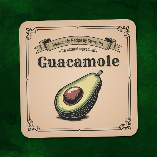 Avocado - Vintage Guacamole Label Sticker